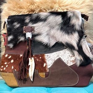 American Darling Brown and Tan Shoulder Bag with Western Flair